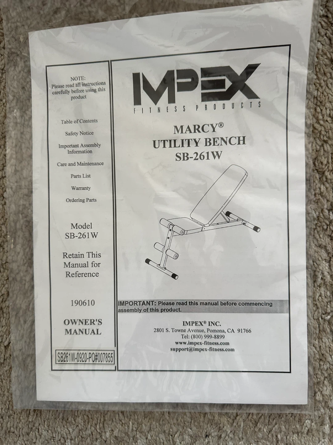 Marcy Utility Bench SB-261W - New in Box - photo 5