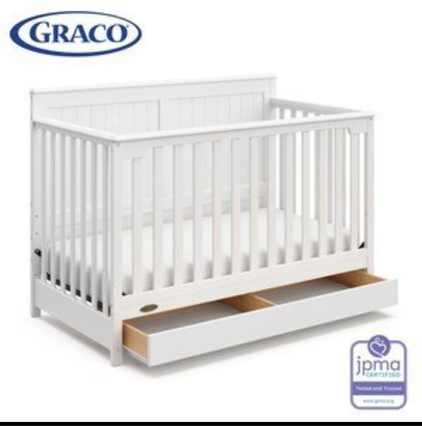 Graco Hadley Convertible Crib with Drawer - White - photo 4