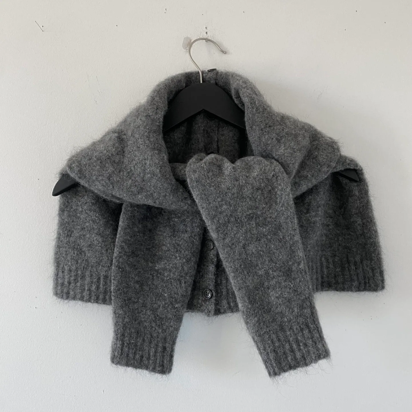 Eileen Fisher Mohair Plush Mélange Crew Neck Cardigan image indicator(3)