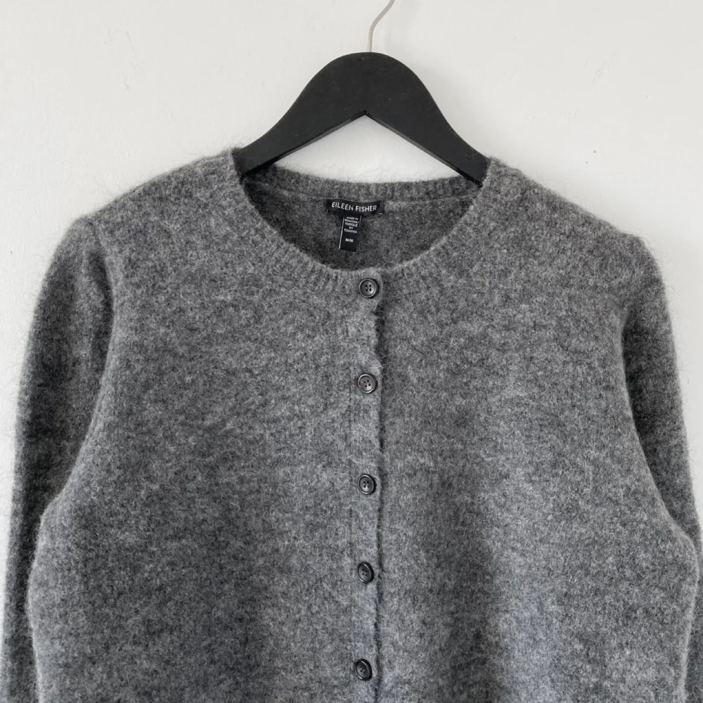 Eileen Fisher Mohair Plush Mélange Crew Neck Cardigan image indicator(4)