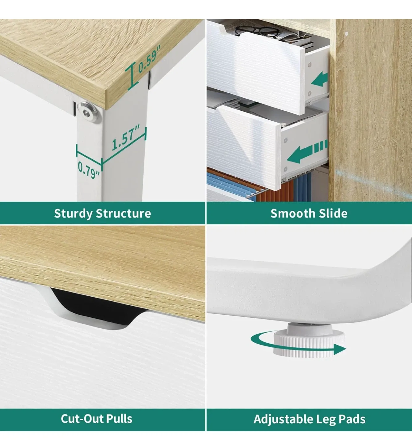 YITAHOME L Shaped Desk w/ LED Lights image indicator(9)