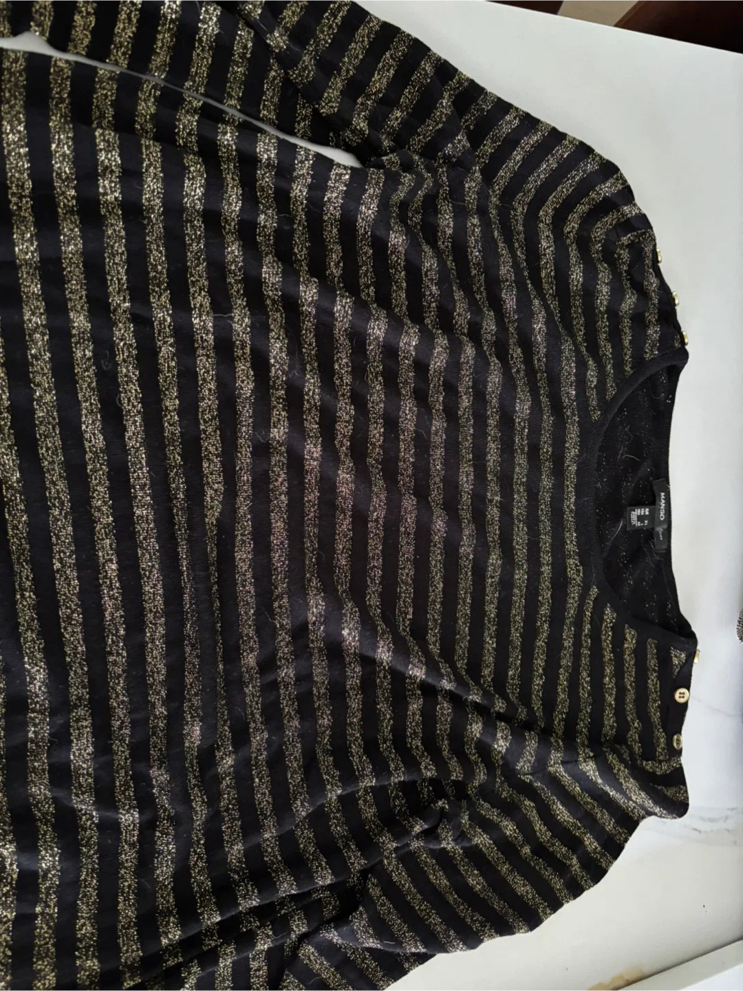 Mango shirt Black & Gold L Top image indicator(3)