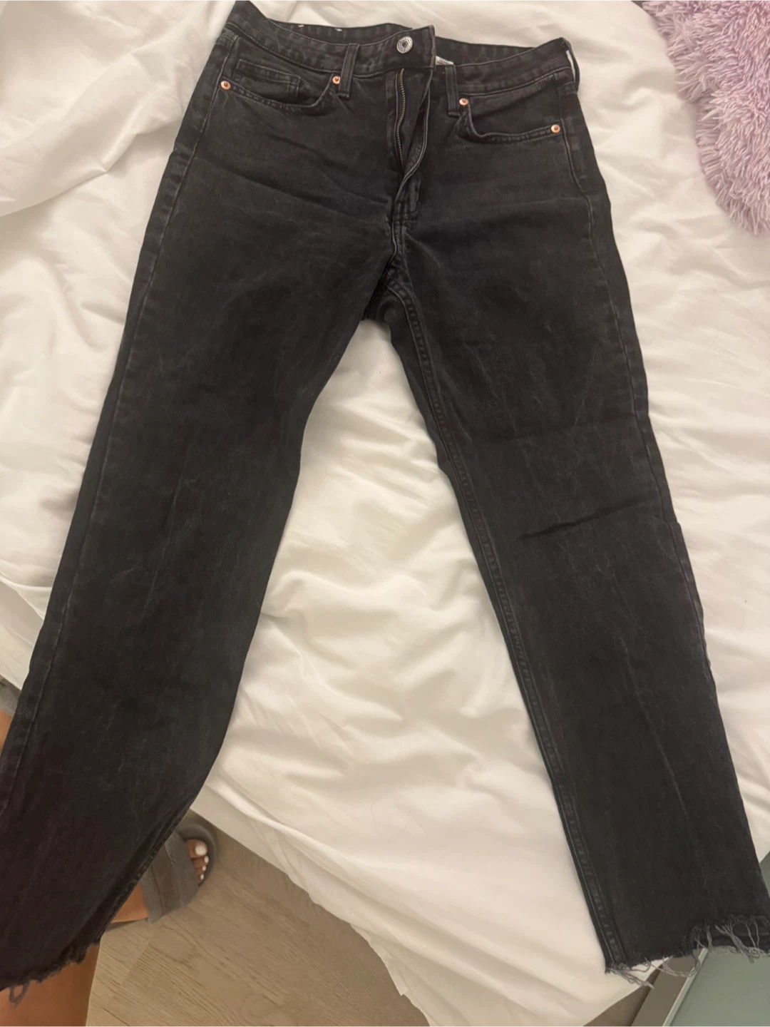 H&M Vintage Straight Black Jeans, Size 6