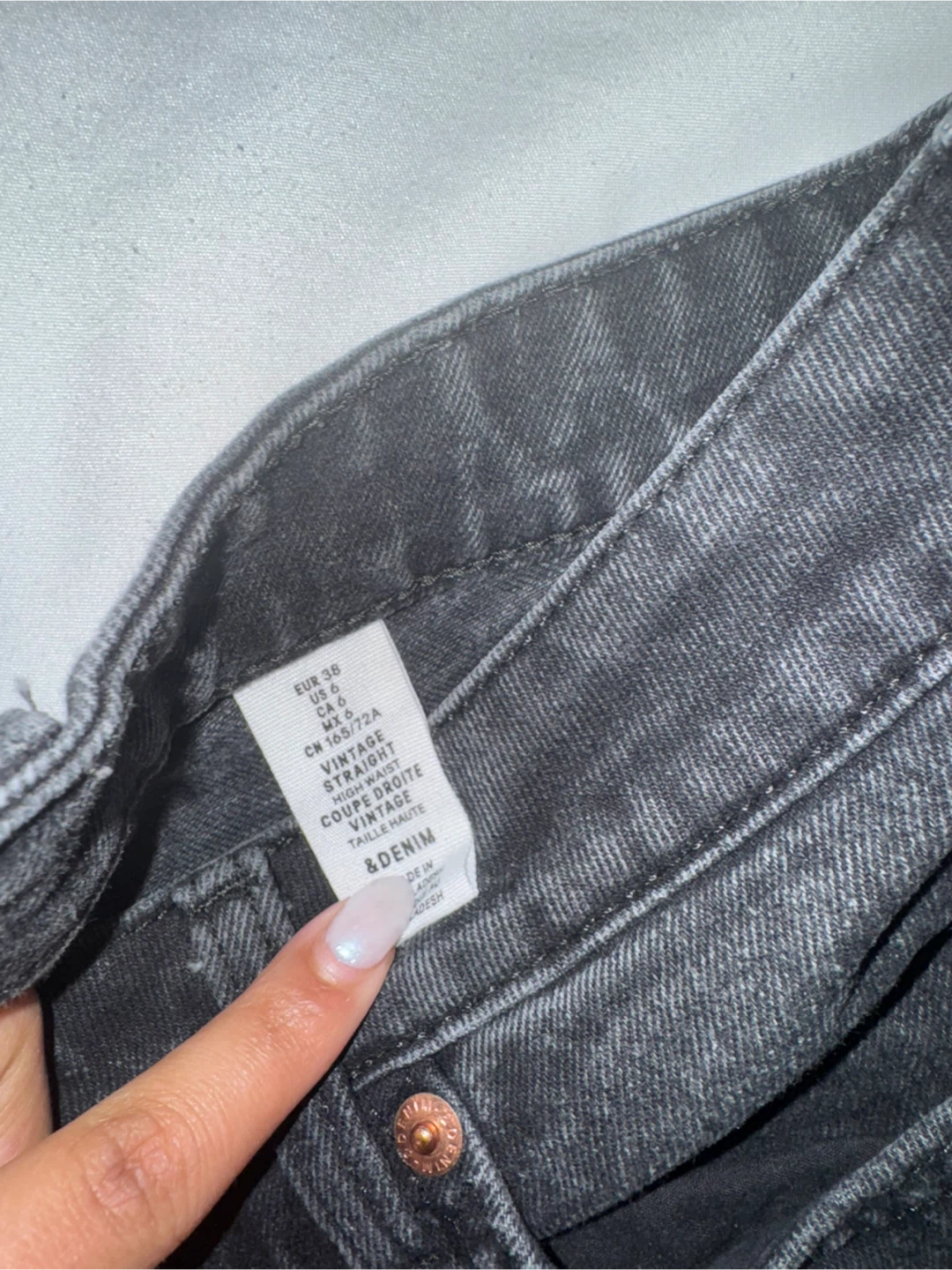 H&M Vintage Straight Black Jeans, Size 6 - photo 3