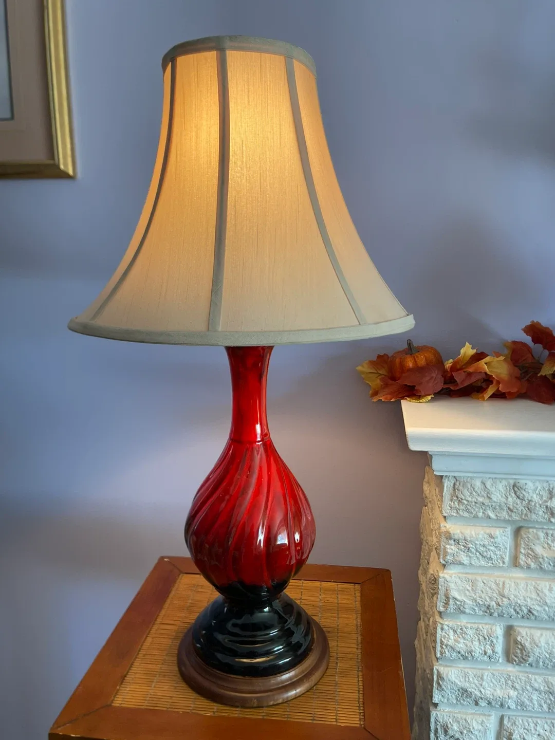Vintage Red & Black Swirl Table Lamps - Set of 2 image indicator(9)
