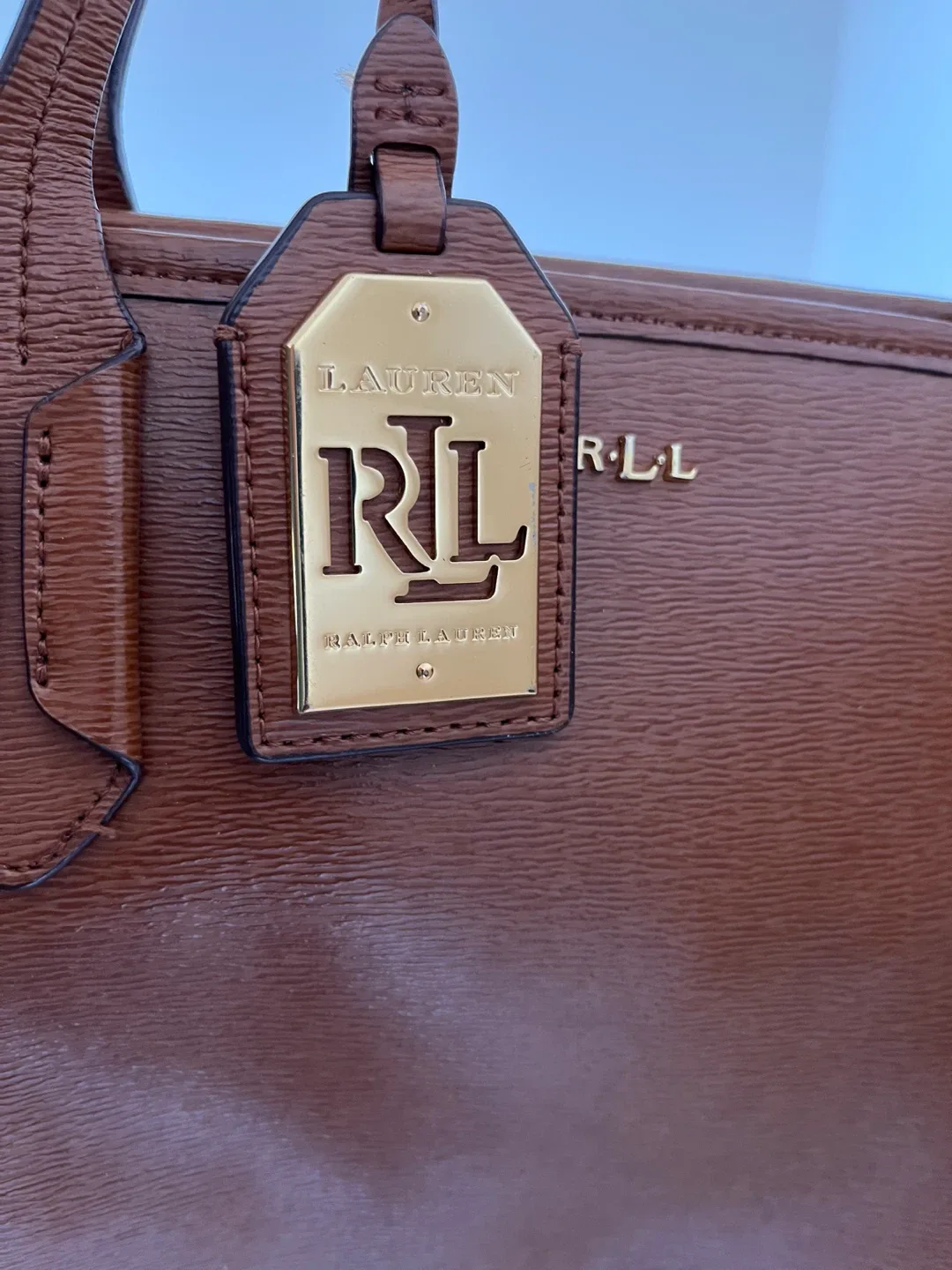 Ralph Lauren Brown Leather Tote Bag image indicator(2)
