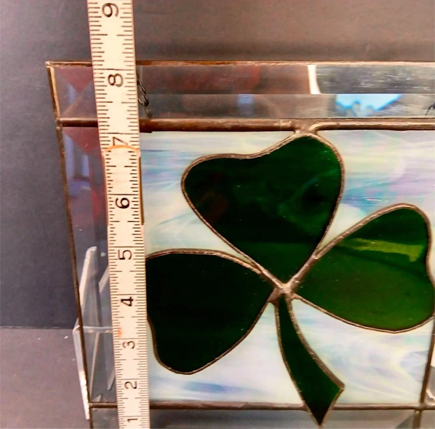 ☘️Stained Glass Clover Leaded Art Hanging image indicator(6)