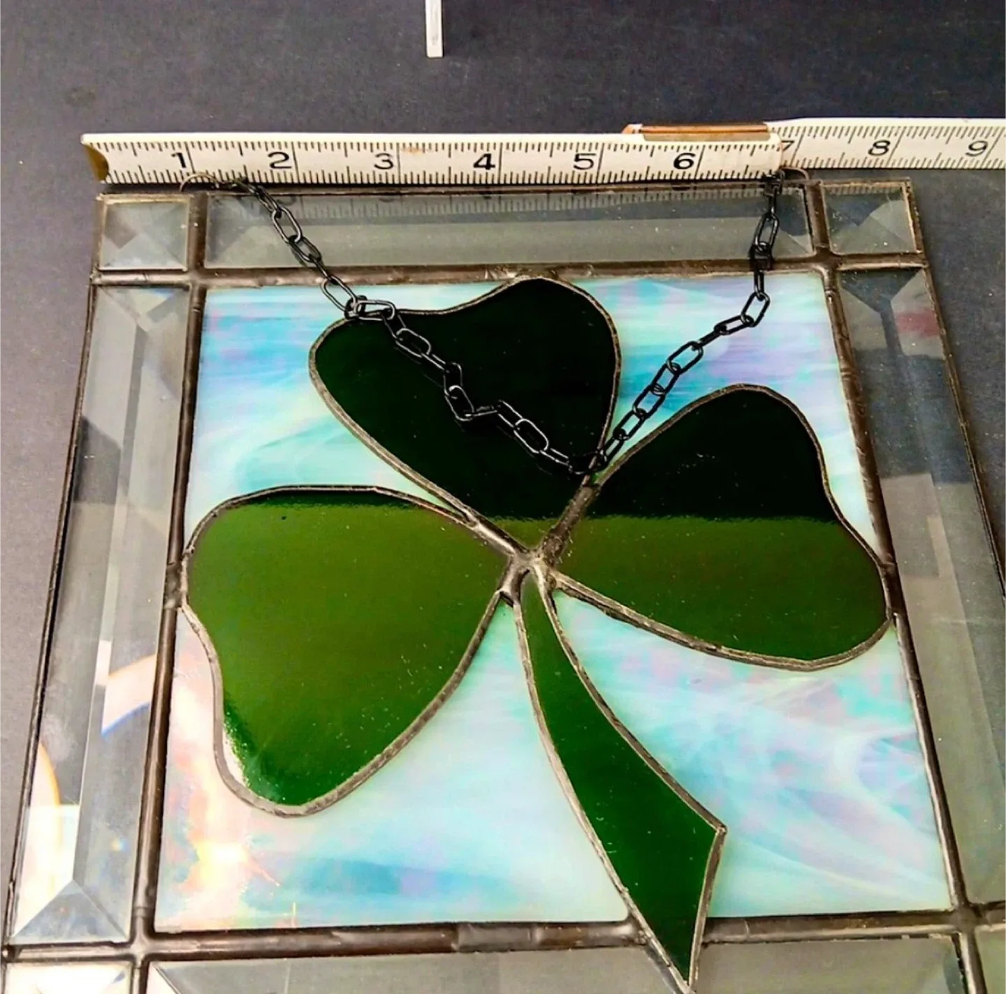 ☘️Stained Glass Clover Leaded Art Hanging image indicator(7)