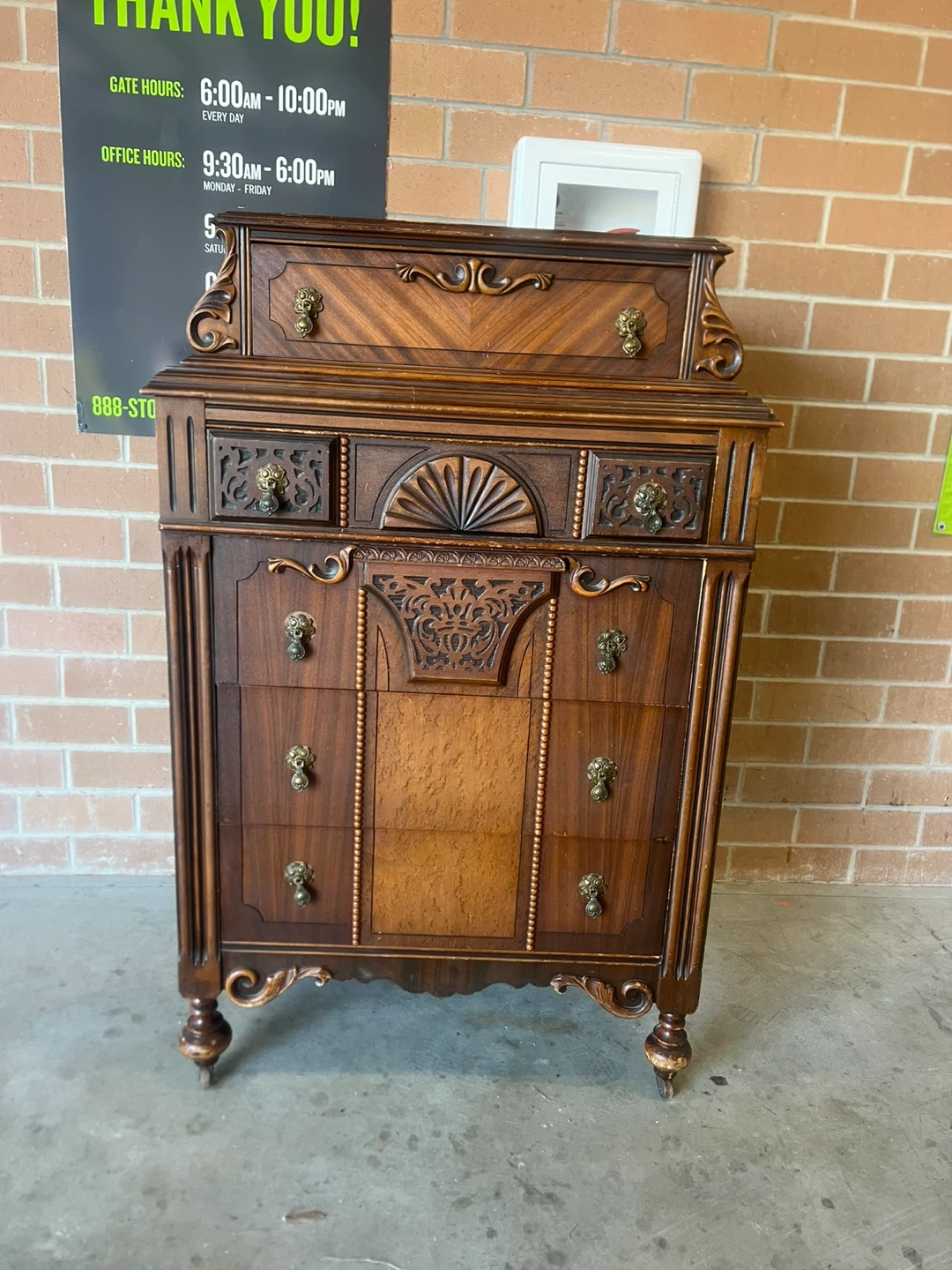 Antique Brown Wooden Chest of Drawers