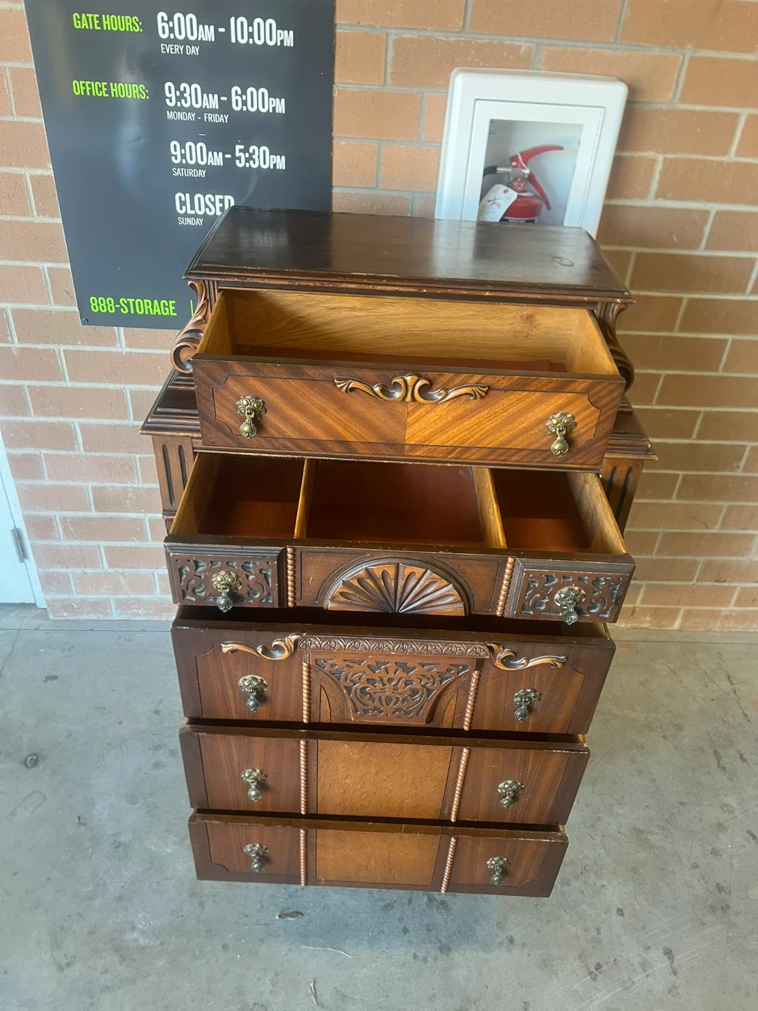Antique Brown Wooden Chest of Drawers - photo 2