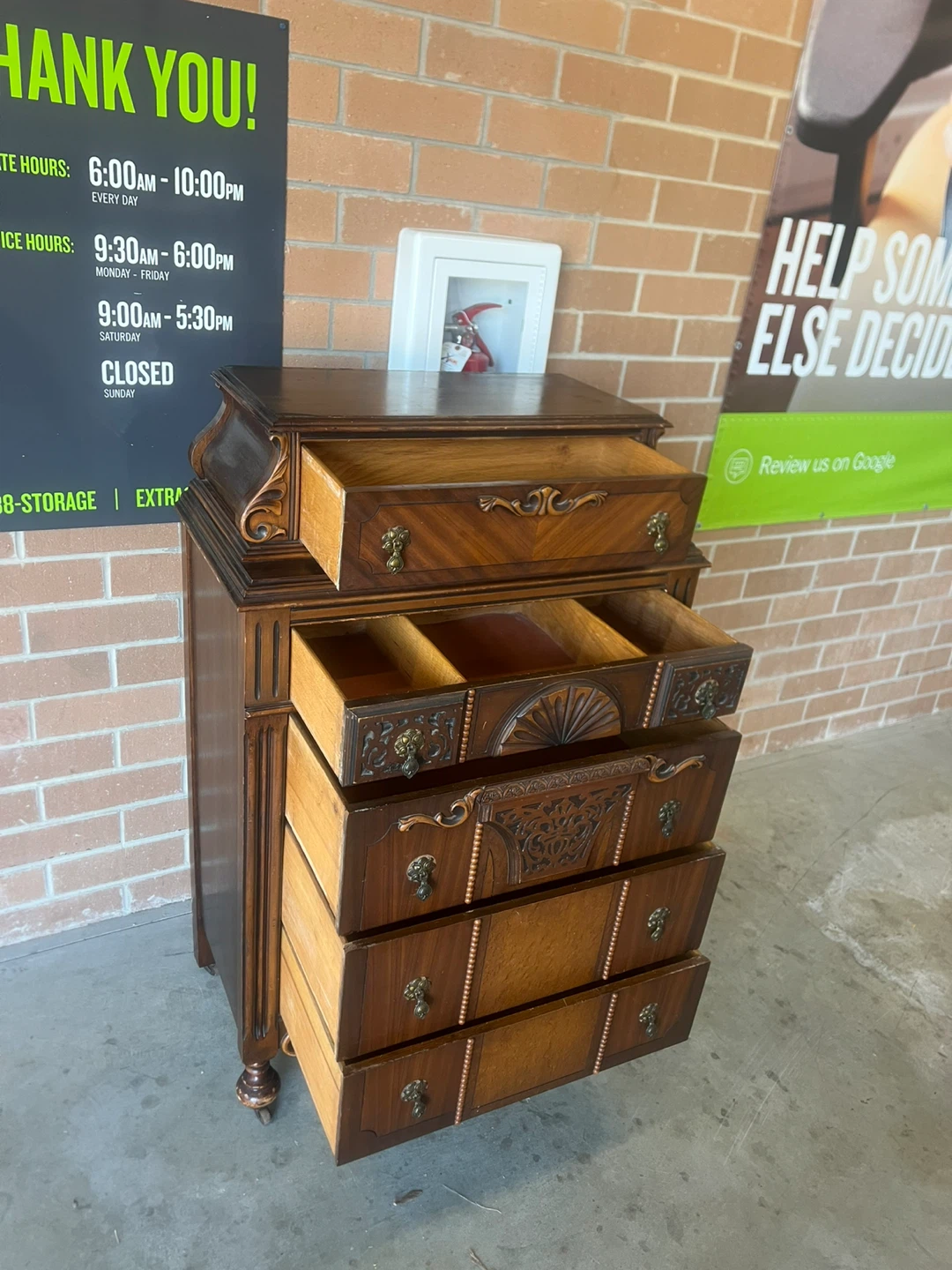 Antique Brown Wooden Chest of Drawers - photo 3