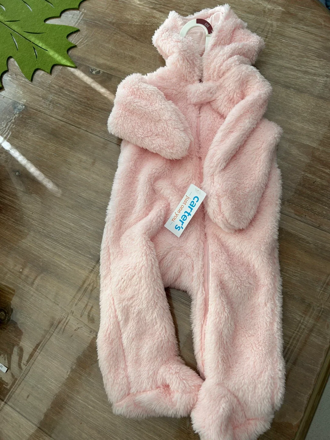 Carter's 3-6M Pink Sherpa Onesie -BNWT image indicator(3)