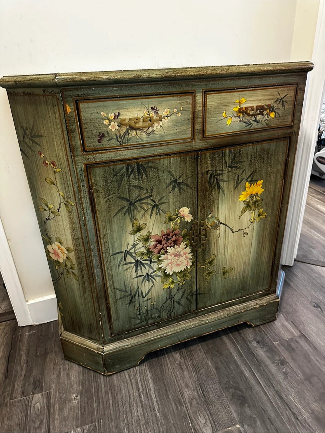 Painted Floral Cabinet