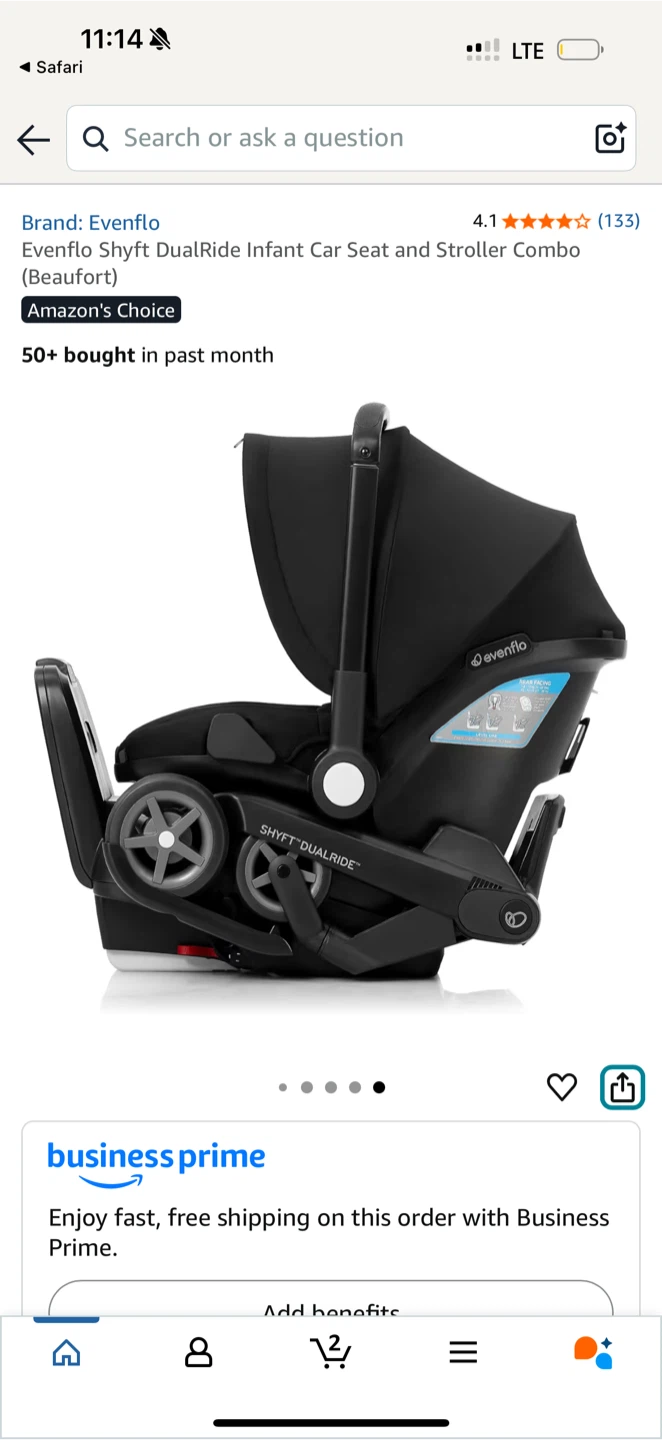 Evenflo Shyft DualRide Infant Car Seat & Stroller Combo - photo 4