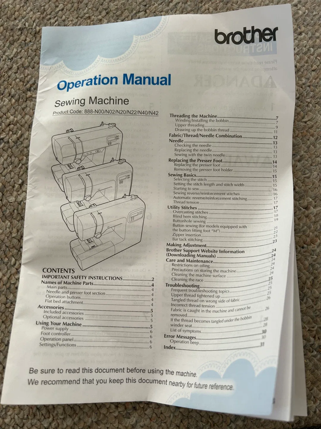 Brother Sewing Machine image indicator(9)