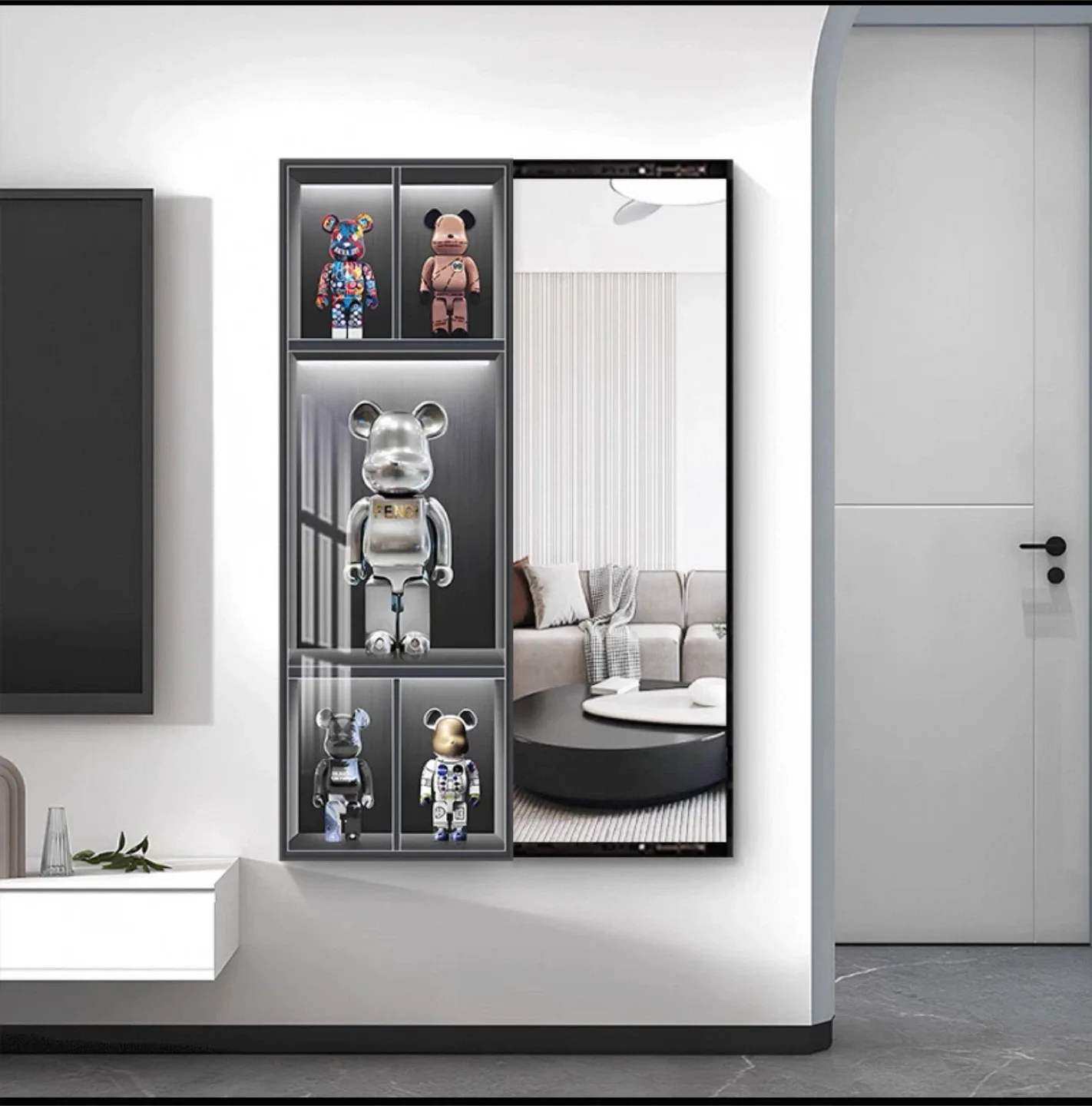 BEARBRICK Display Sliding Mirror image indicator(2)