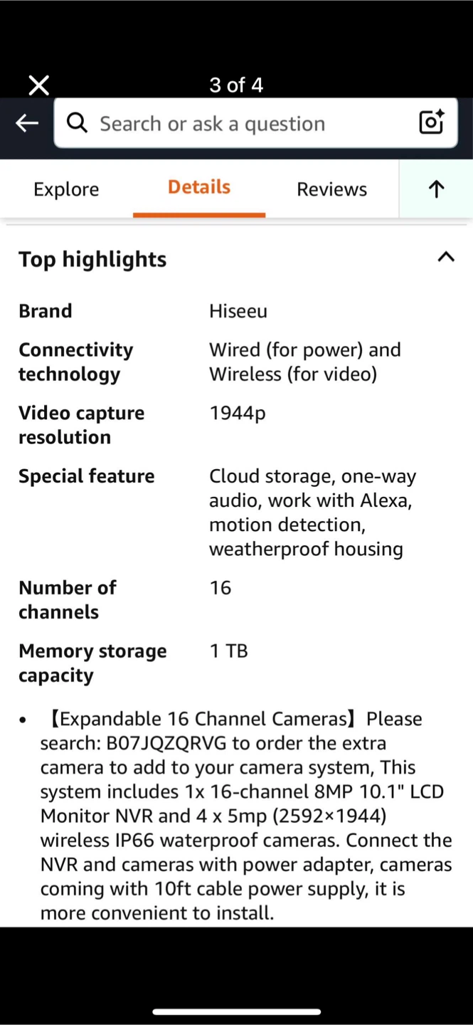 Hiseeu 16 Channel Outdoor Security Camera System - photo 2