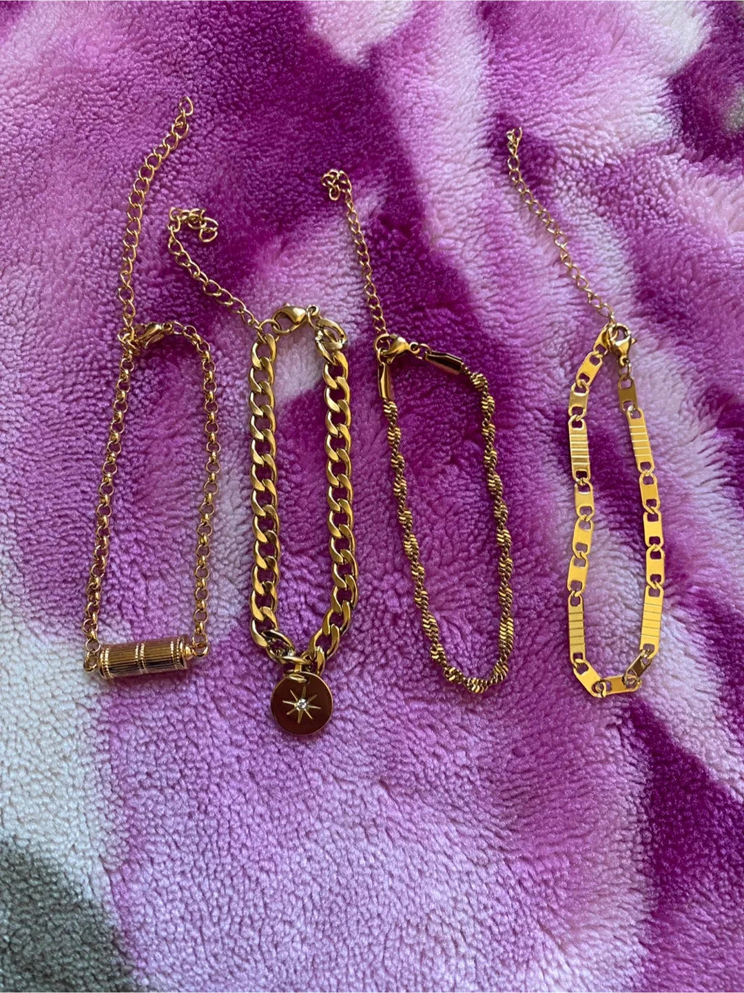 Gold Tone Bracelets - Set of 4