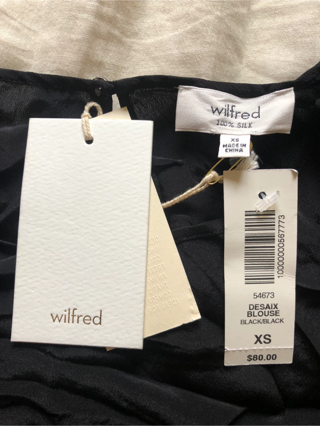 Wilfred Desaix Blouse - Black, Size XS - photo 2