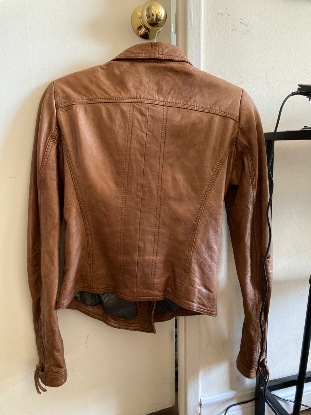 Danier Brown Leather Jacket Size 3XS - photo 3