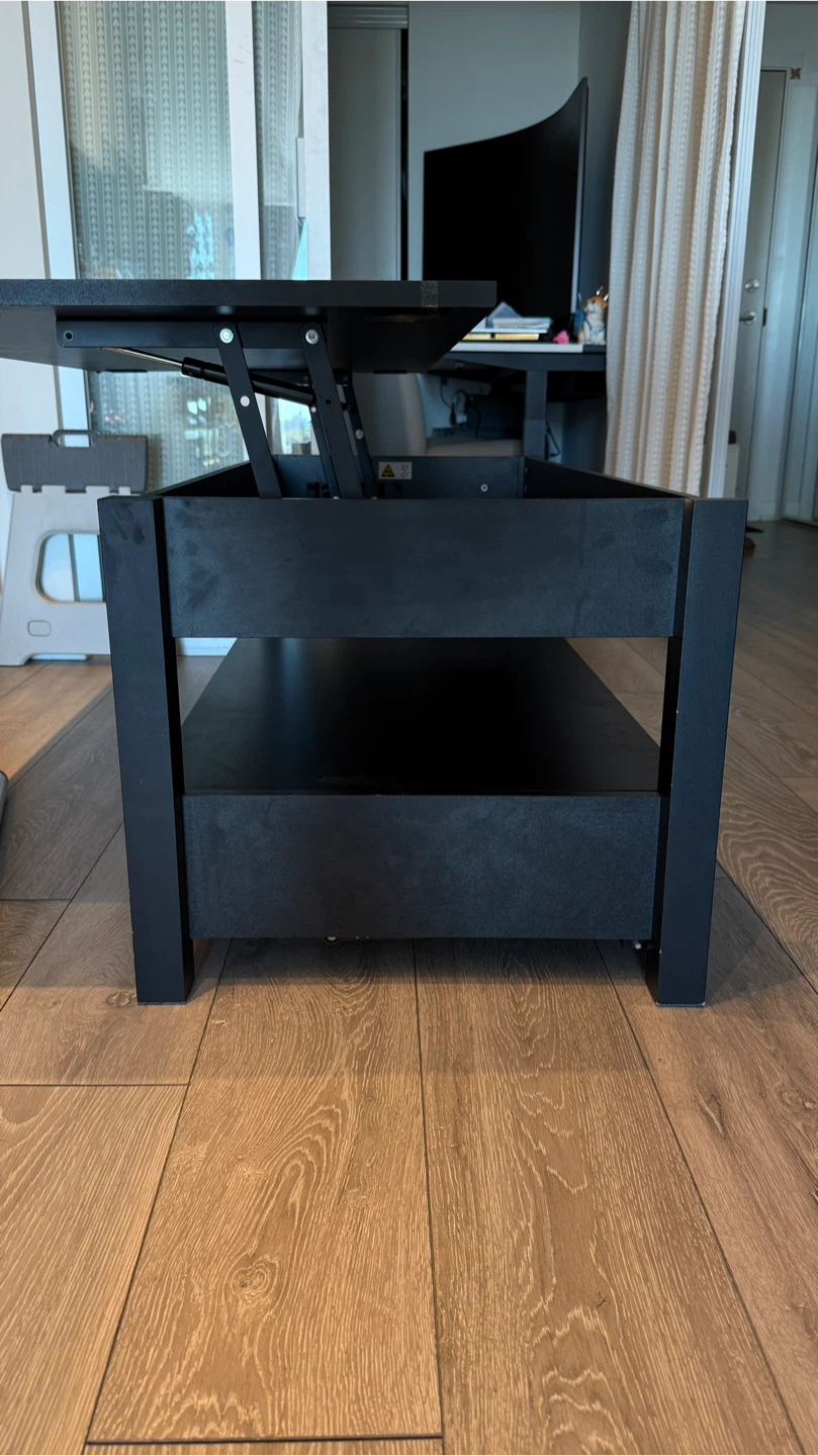 Rolanstar Black Lift Top Coffee Table 47 inch