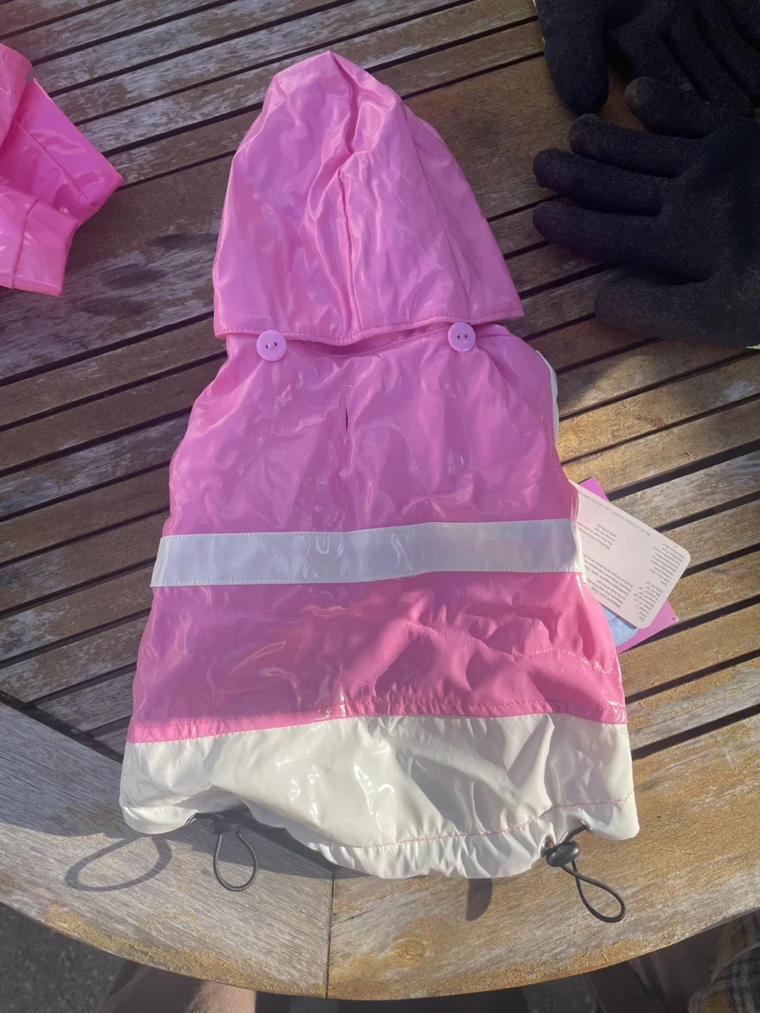 Pet Life Pink/White Dog Raincoat - Size Small image indicator(2)