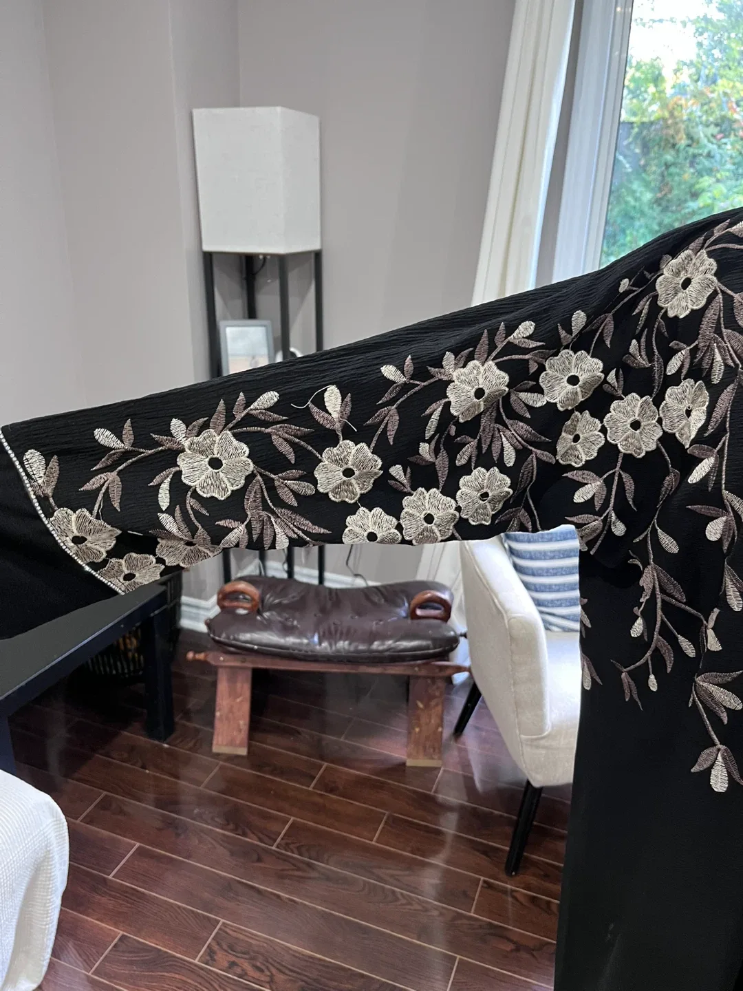 Black Embroidered Abaya/ Cover-up image indicator(2)