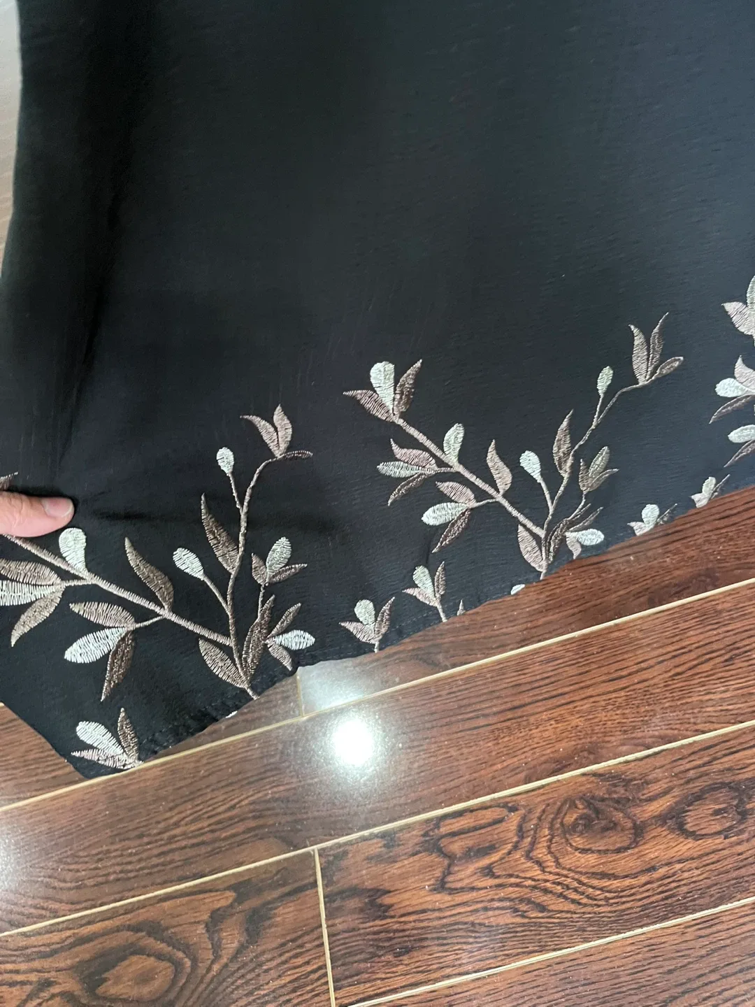 Black Embroidered Abaya/ Cover-up image indicator(4)