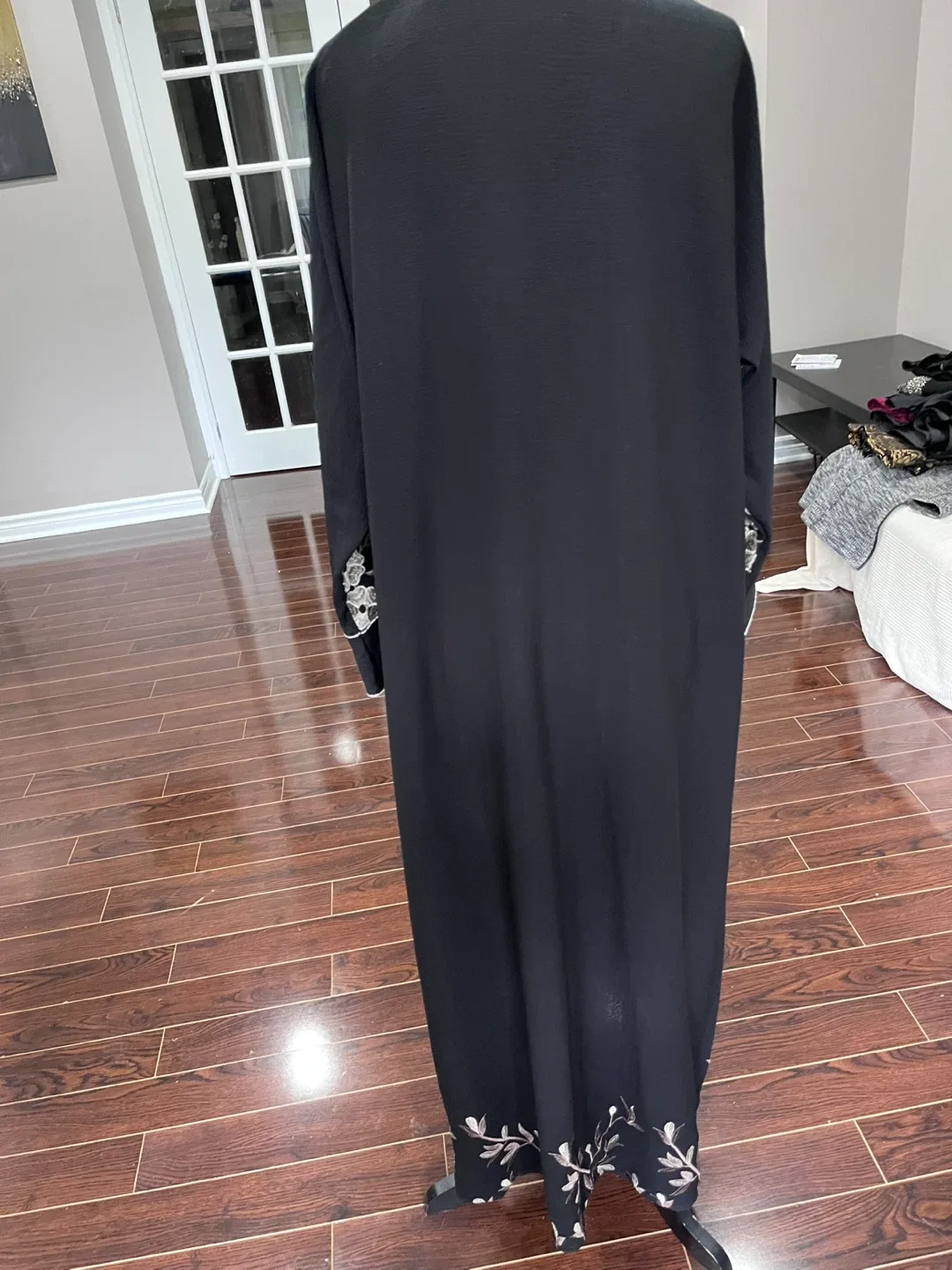 Black Embroidered Abaya/ Cover-up image indicator(3)