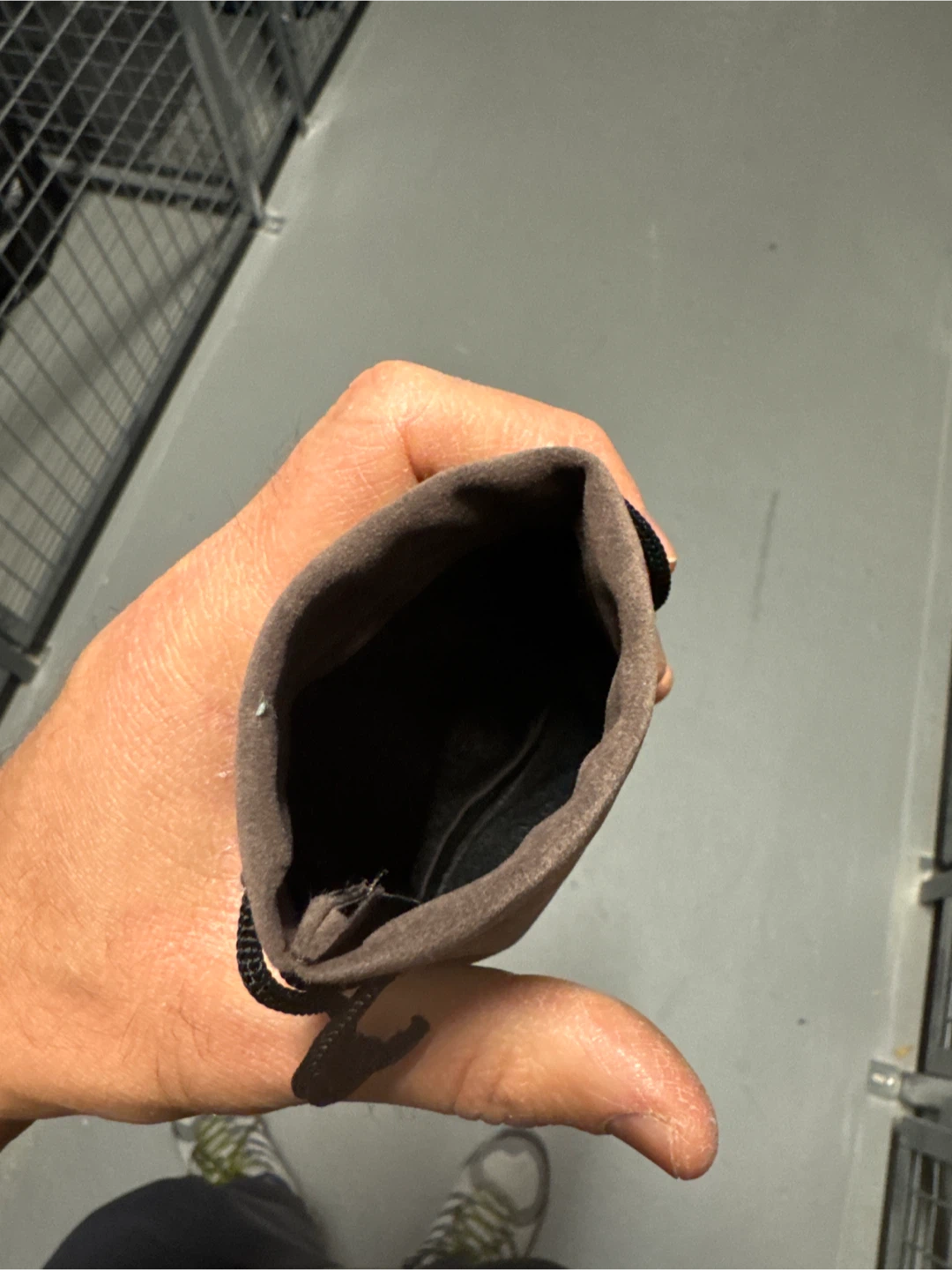 Brown Suede Drawstring Pouch