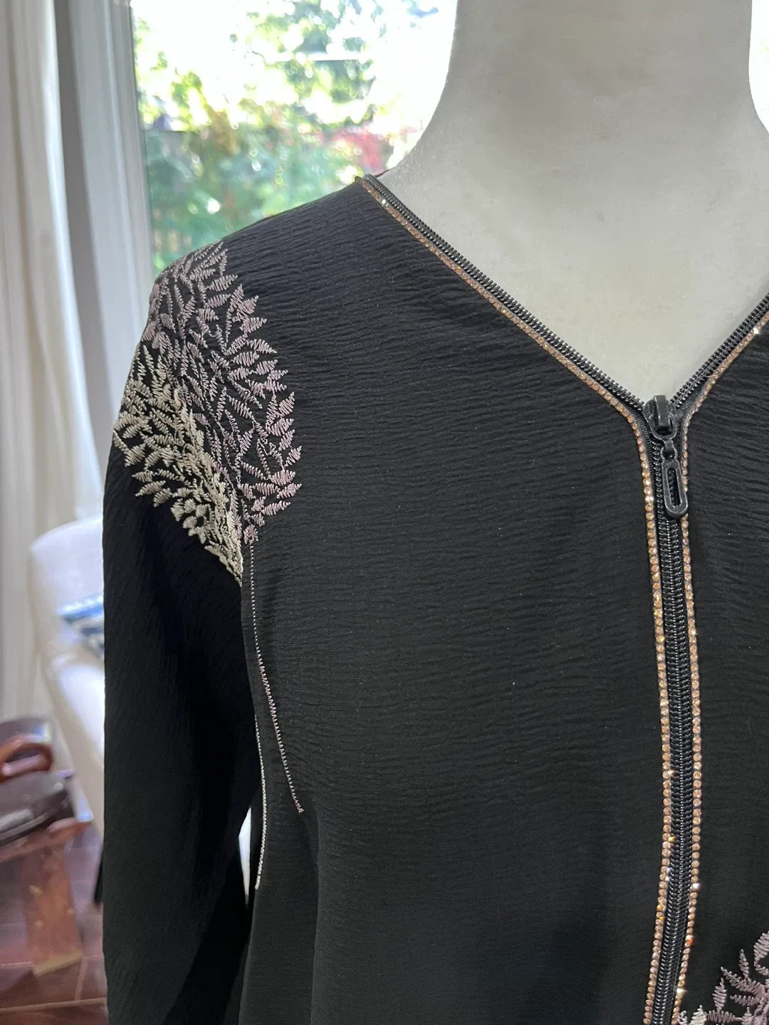 Black Embroidered Abaya/Cover-up image indicator(5)