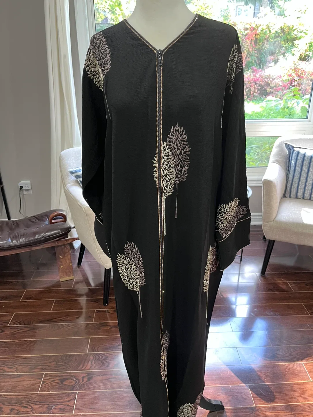 Black Embroidered Abaya/Cover-up thumbnail