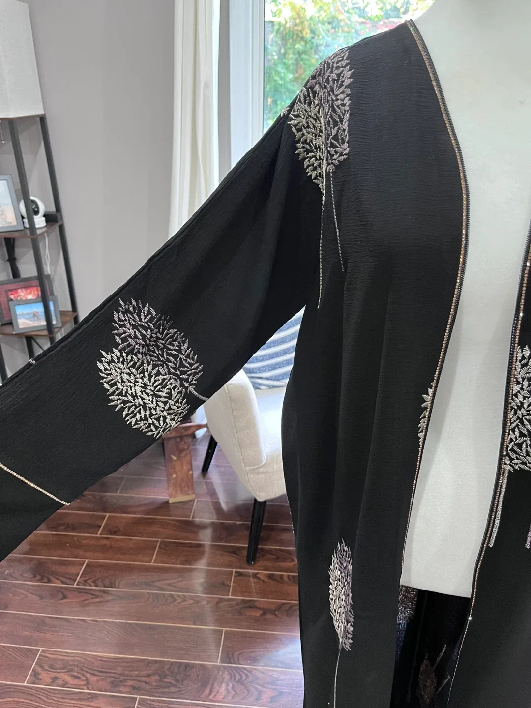 Black Embroidered Abaya/Cover-up image indicator(3)