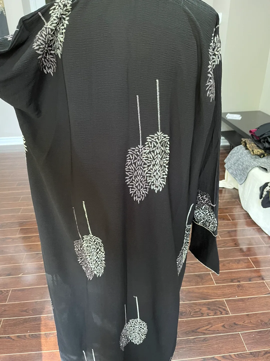 Black Embroidered Abaya/Cover-up image indicator(2)
