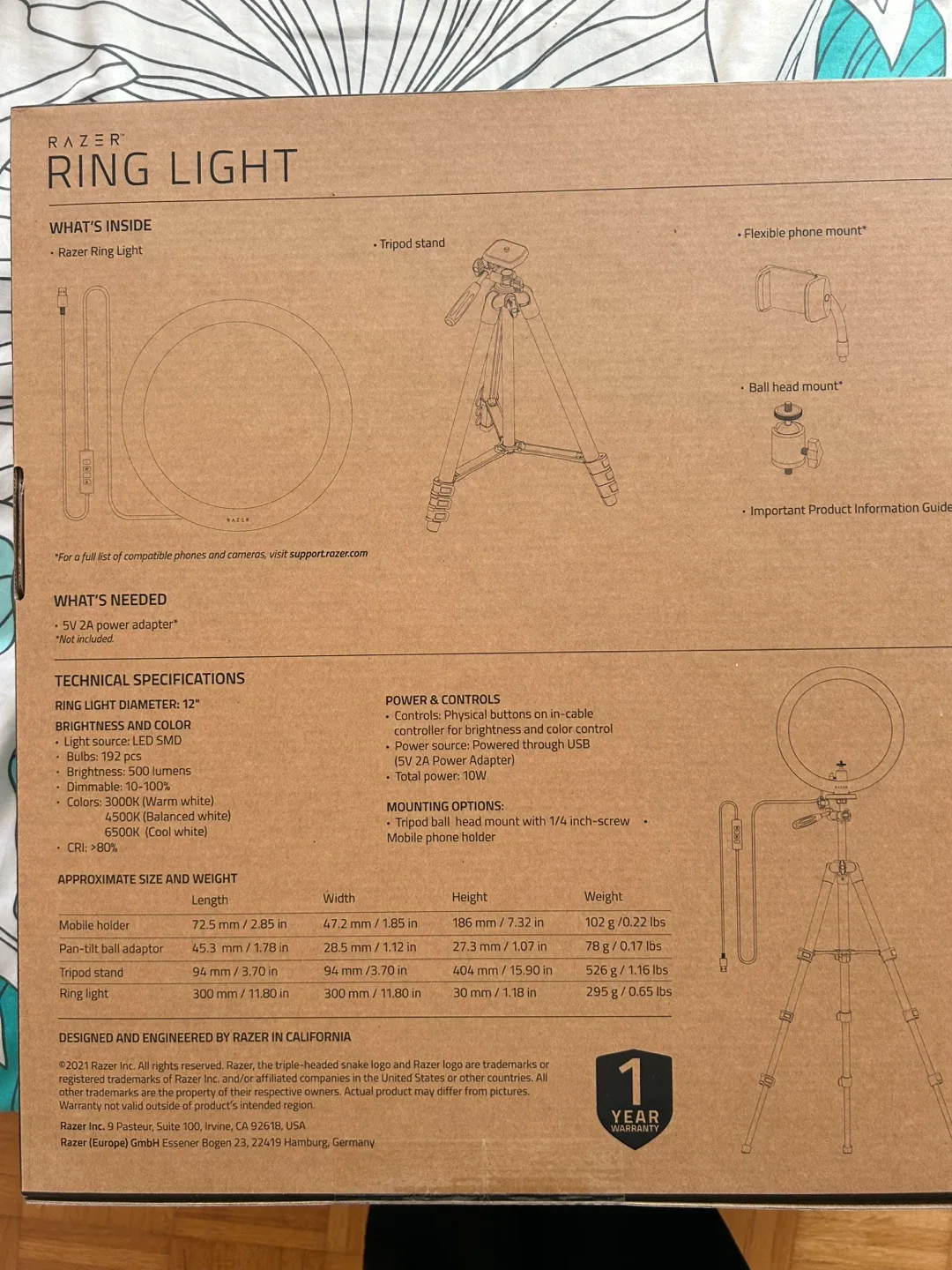 New Razer Ring Light 12" USB LED for Streaming image indicator(3)