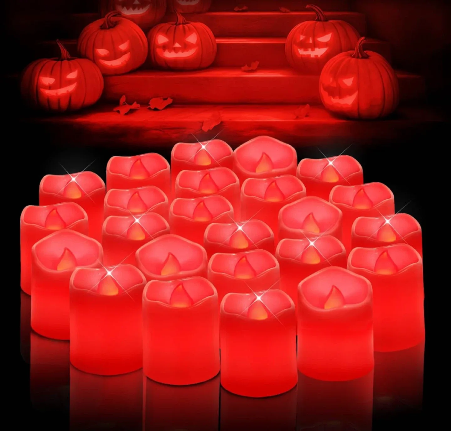 Red Flameless Candles for Halloween Decoration thumbnail