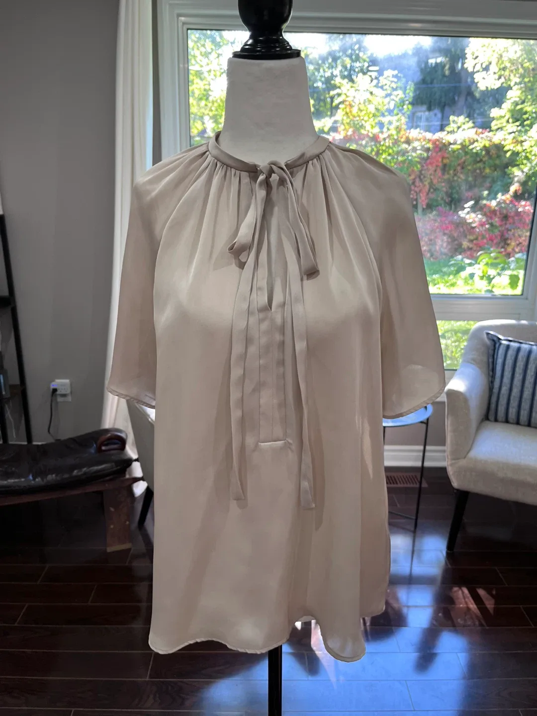 H&M Beige Blouse - Size XS thumbnail