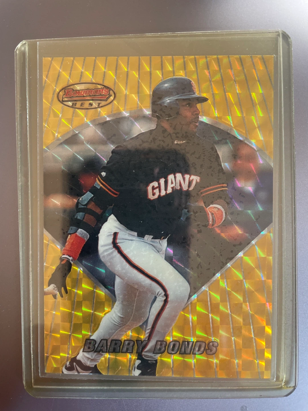 Barry Bonds Bowman’s Best Atomic refractor card
