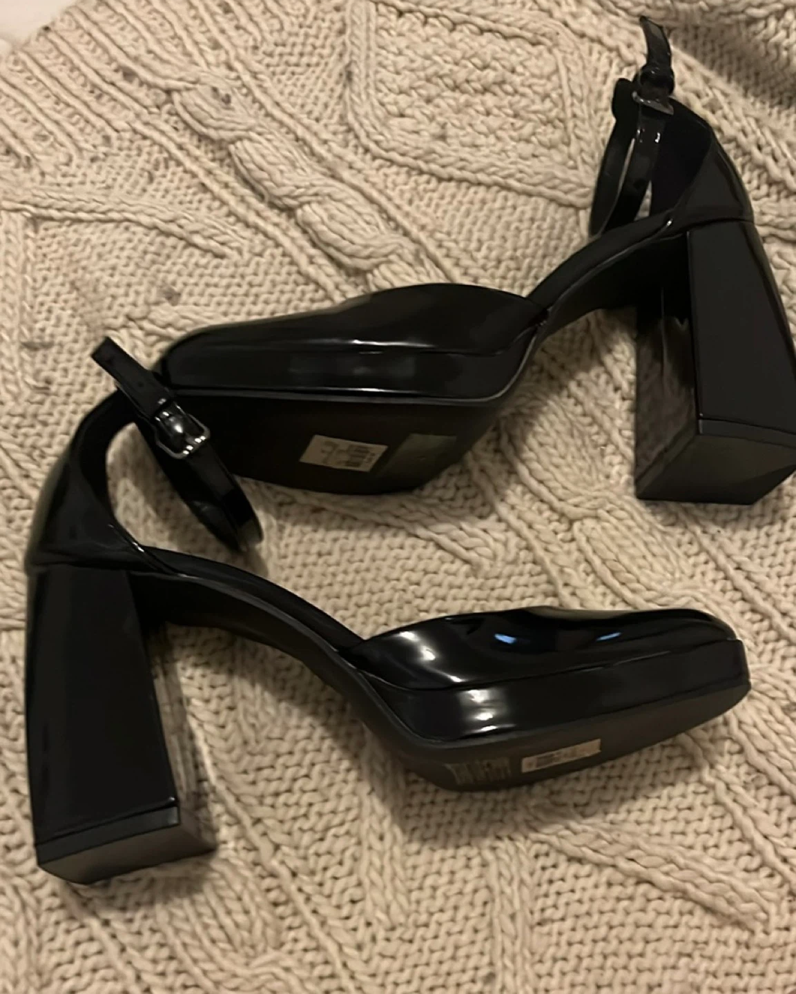 Black patent leather platform heels from 10 Streetwear Society. - photo 3