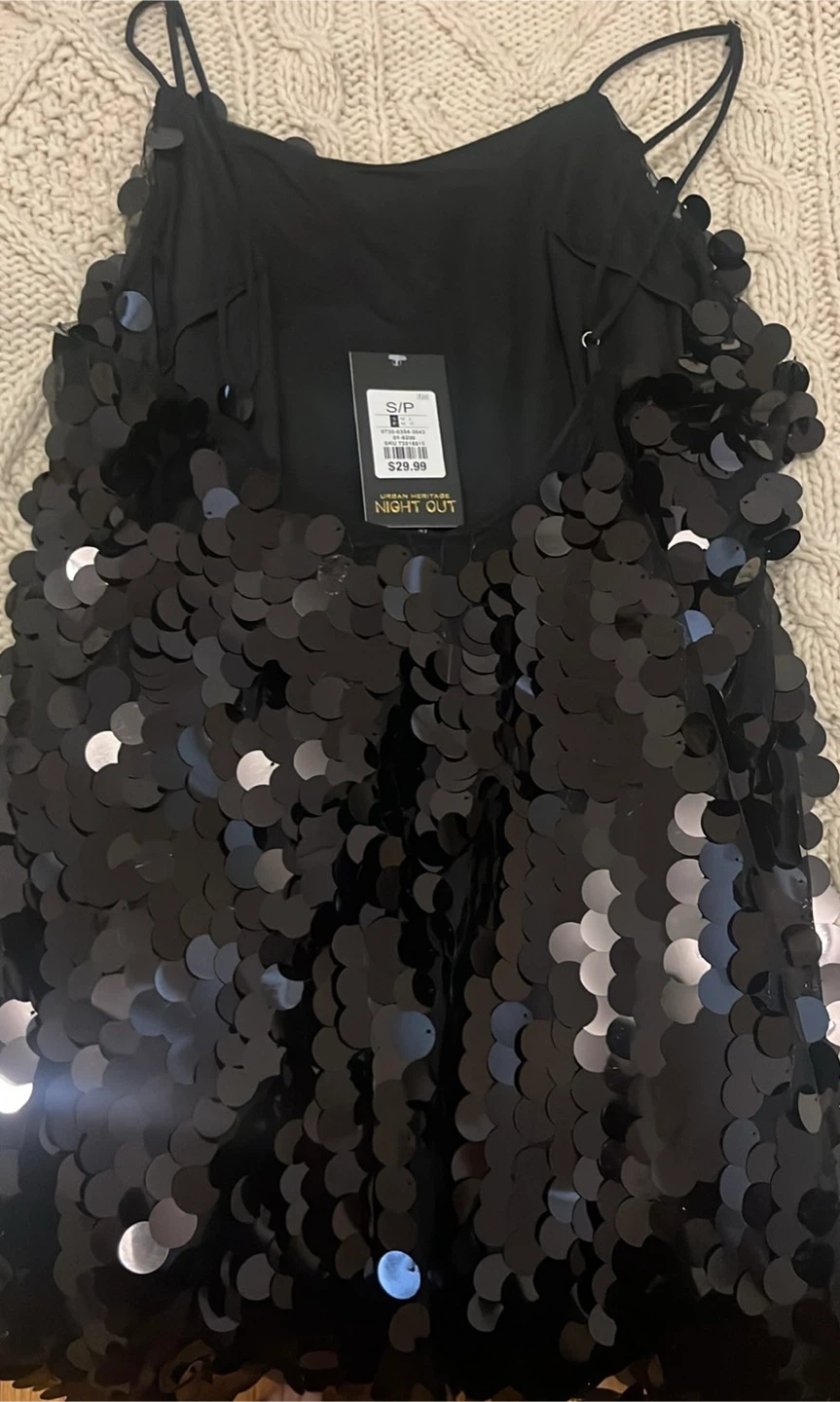 Urban Heritage Night Out Black Sequin Top - Size S - photo 5