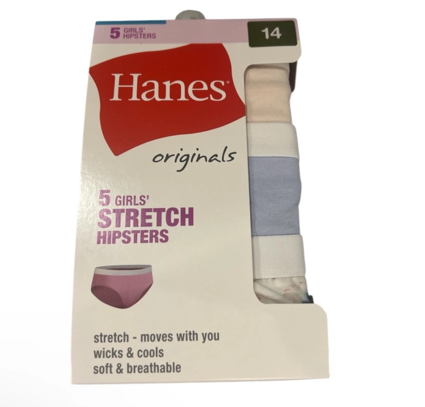 🥕3 sets of Hanes Girls'Tween Hipster Pack, 5-Pack Size 14 - photo 2