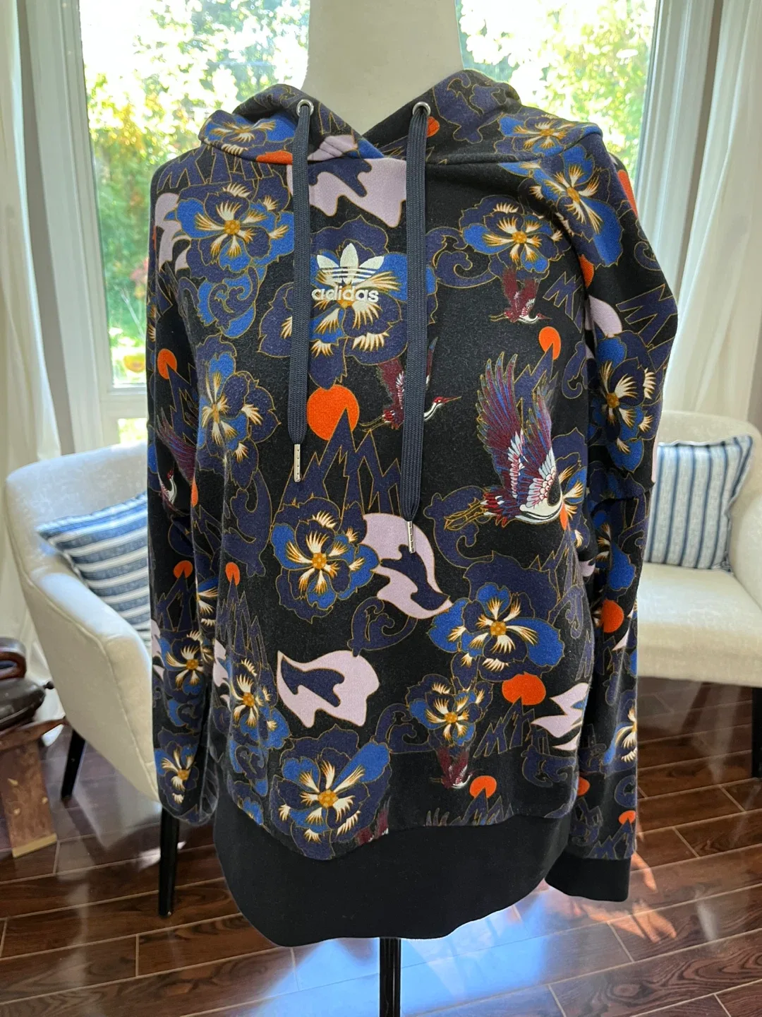 Adidas Floral Print Hoodie thumbnail