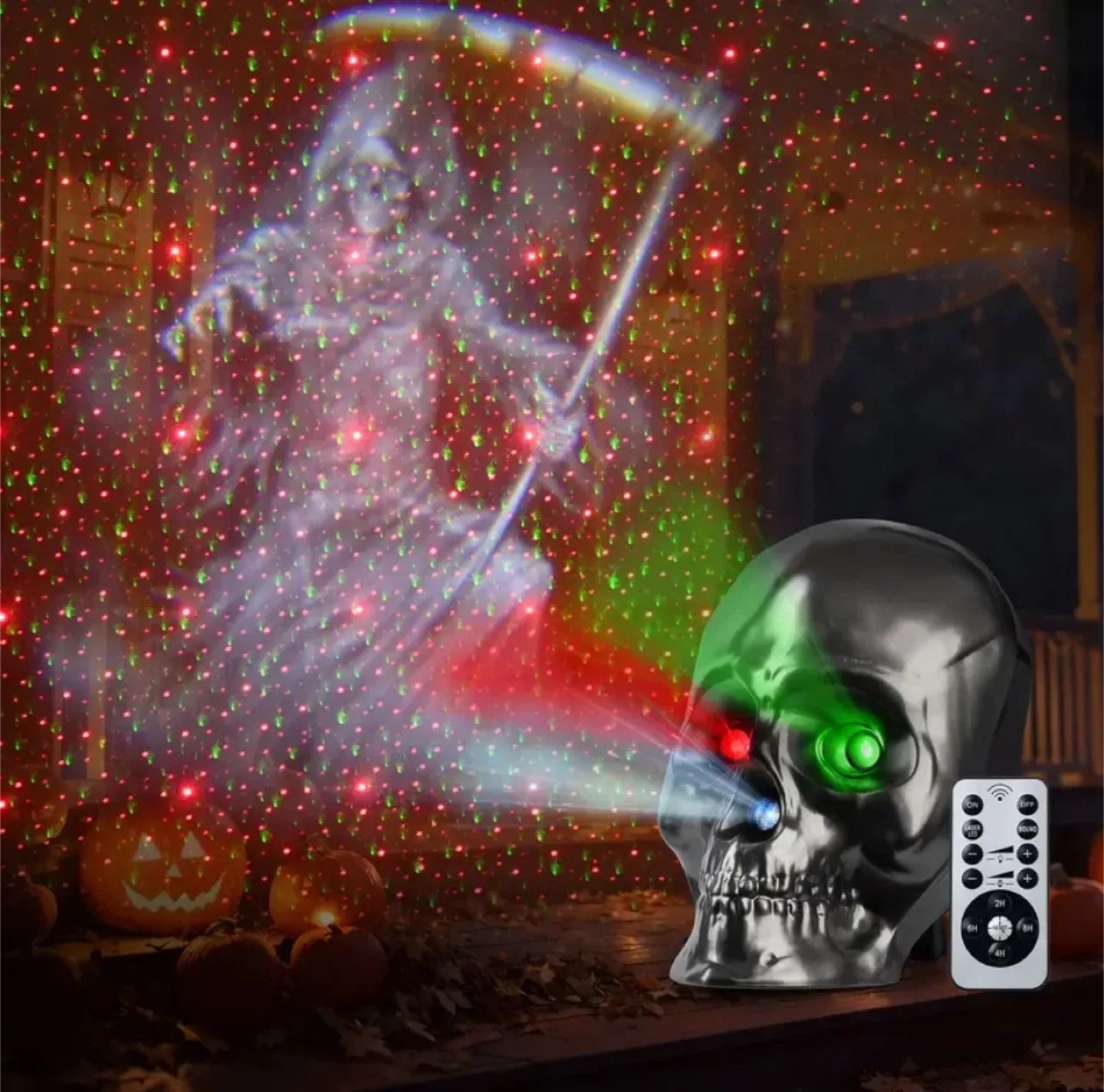 Skull Projector Light Halloween Party Decor thumbnail
