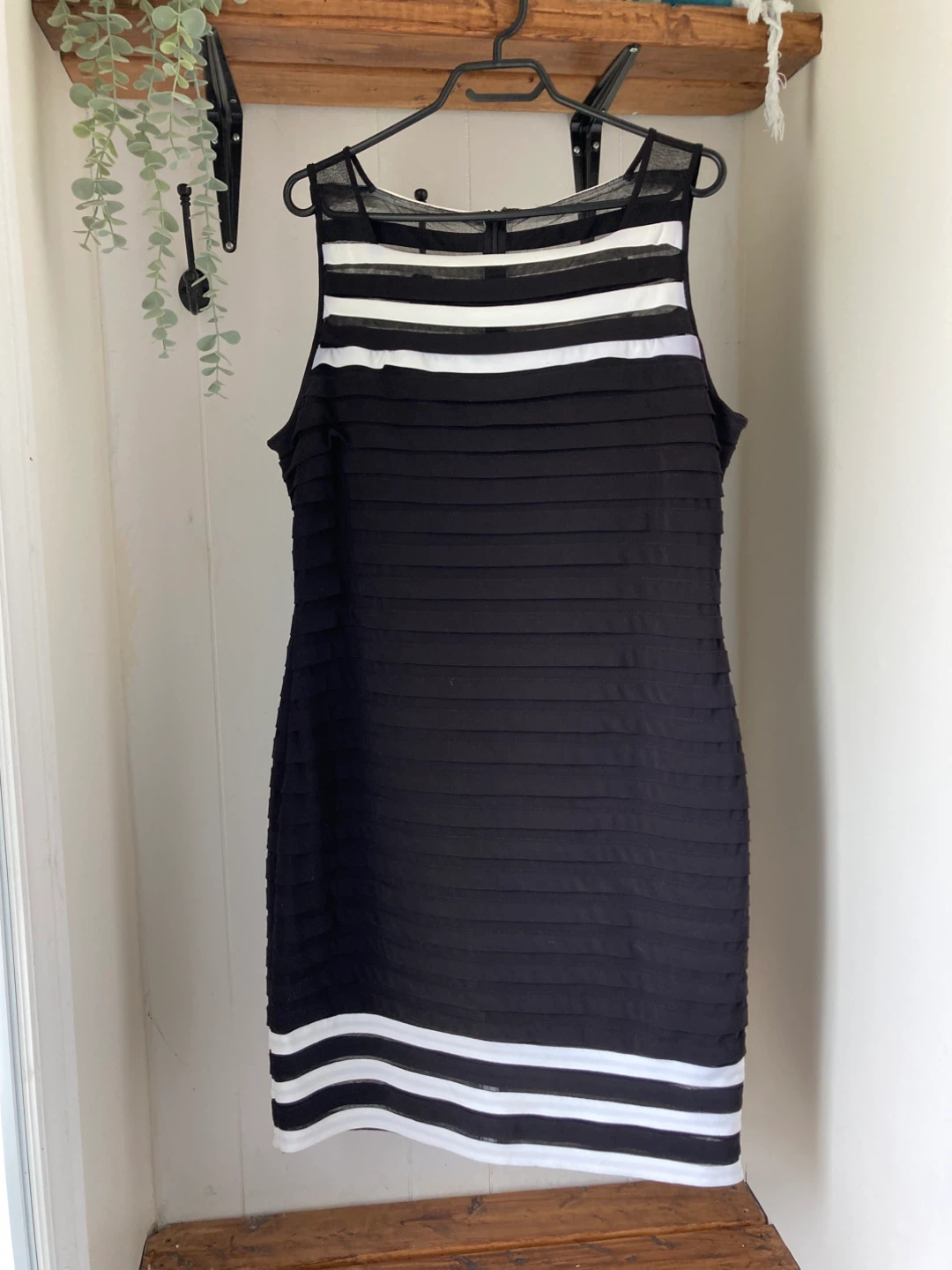 Black & White Striped Party Dress - size 16