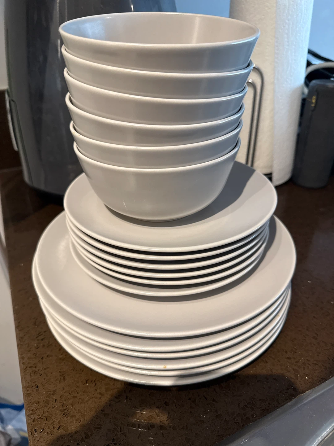 Grey Dinnerware Set (Bowls & Plates)