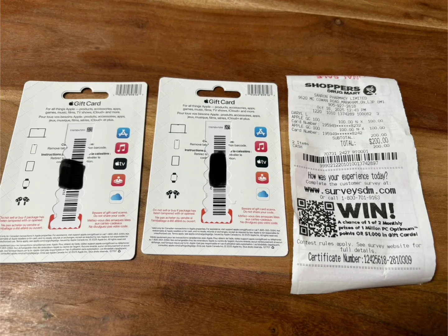 Apple $100 Gift Cards - $200 Total thumbnail