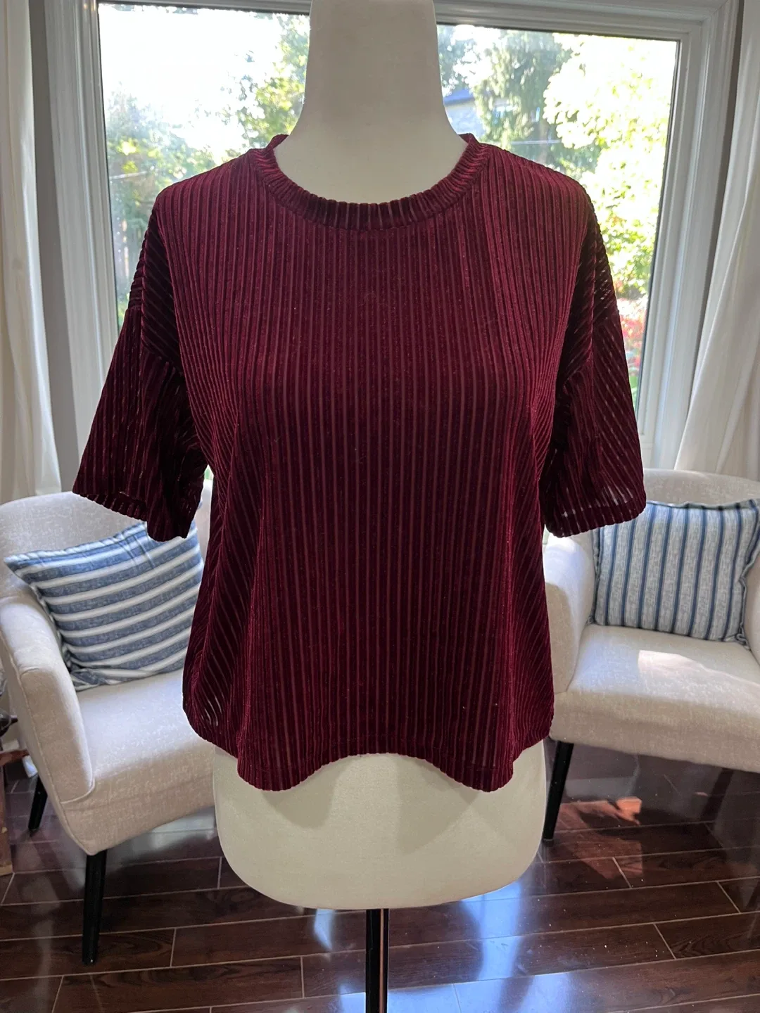 Forever 21 Burgundy Velvet Top thumbnail