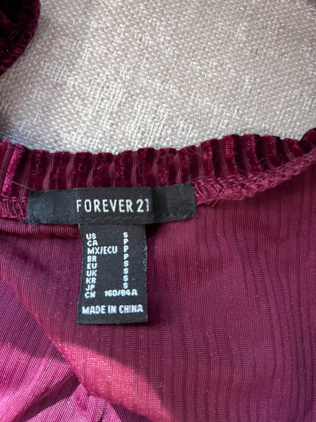 Forever 21 Burgundy Velvet Top image indicator(3)