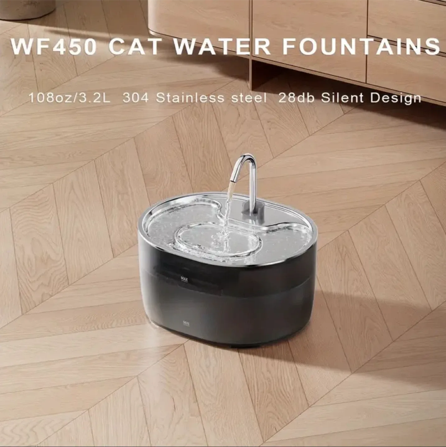 108oz/3.2L Cat Water Fountain image indicator(4)