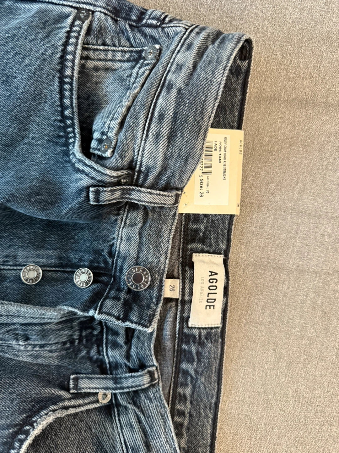 AGOLDE Riley High Rise Straight Crop Jeans - Size 26 - photo 2